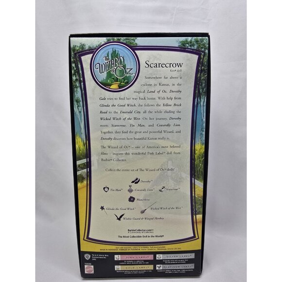 2006 Barbie Wizard Of Oz Scarecrow Doll K8689 Pink Label Ken Doll Mattel New - Picture 5 of 14